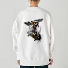 -BRIGHTS-のスケボー犬のDO A KICKFLIP!!ブラック Heavyweight Crew Neck Sweatshirt