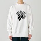 QUQU_WORKSのモヒカンスカル ブラック Heavyweight Crew Neck Sweatshirt