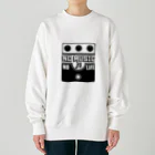 QUQU_WORKSのノーミュージックノーライフ ビッグマフデザイン ブラック Heavyweight Crew Neck Sweatshirt