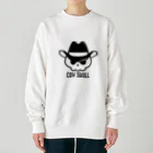 QUQU_WORKSのCOW SKULL テンガロンハットドクロ ブラック Heavyweight Crew Neck Sweatshirt