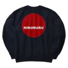 HI-IZURUのHIｰIZURU（赤文字）背中にHINOMARU国　国旗　ヘビーウェイトスウェット Heavyweight Crew Neck Sweatshirt