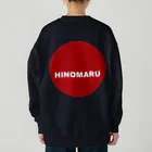 HI-IZURUのHIｰIZURU（赤文字）背中にHINOMARU国　国旗　ヘビーウェイトスウェット Heavyweight Crew Neck Sweatshirt