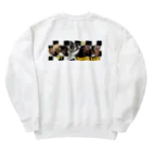 くぅTikTok猫部の前肉球デザイン６にゃんバックプリント トレーナー Heavyweight Crew Neck Sweatshirt