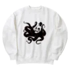 #眠れる怖い話のシンプル眠蛸 Heavyweight Crew Neck Sweatshirt