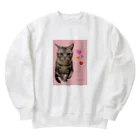 harupink🌸ペット似顔絵illustのアメショのアカリちゃん(REALver) Heavyweight Crew Neck Sweatshirt