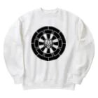 Ａ’ｚｗｏｒｋＳの髑髏抜き源氏車 黒（オリジナル家紋シリーズ） Heavyweight Crew Neck Sweatshirt