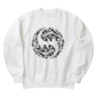 Ａ’ｚｗｏｒｋＳの合わせ二つ髑髏 黒（オリジナル家紋シリーズ） Heavyweight Crew Neck Sweatshirt