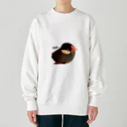 harupink🌸ペット似顔絵illustのおねむな文鳥さん Heavyweight Crew Neck Sweatshirt