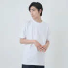 諭苑のSUZURI店のLove＆Peace観世音菩薩ウクライナ国旗背景 Heavyweight T-Shirt