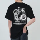 nidan-illustrationのmelted bikes #2 (white ink) ヘビーウェイトTシャツ