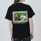 キリンのいる風景の森のキリン-ヘビーウェイト黒Tバックプリント Heavyweight T-Shirt