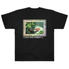 キリンのいる風景の森のキリン-ヘビーウェイト黒Tバックプリント Heavyweight T-Shirt