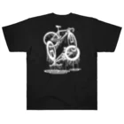 nidan-illustrationのmelted bikes #2 (white ink) ヘビーウェイトTシャツ