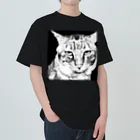 MATSUショップのじとっとした目で見つめる猫　不透明 Heavyweight T-Shirt