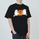 Lily bird（リリーバード）のどら焼きと文鳥ず ヘビーウェイトTシャツ