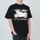 バイクは楽しいのバイクに乗ろうぜ！1（白シルエット） Heavyweight T-Shirt