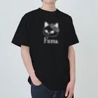 sachiko2004shopのFam& 花と猫 ヘビーウェイトTシャツ