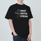 Project92.comのSHOOT, SWITCH, STREAM. Heavyweight T-Shirt