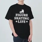 sports_tower スポーツタワーのフィギュアスケート・白・figure skating・グッズ・デザイン・フィギアスケート・#Tシャツ・ステップ・スピン・ジャンプ・スケート靴イラスト・技・男子・女子・かっこいい・かわいい・アイスダンス ヘビーウェイトTシャツ