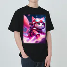 brand-new-cat-worldの大気圏に突入するにゃ！ ヘビーウェイトTシャツ