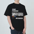 UNCHAINのタイピングを人差し指だけを使う人が着てそうなTシャツ２白文字 ヘビーウェイトTシャツ