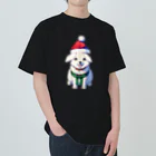 KafyRiruのMerry Xmas　わんこ ヘビーウェイトTシャツ