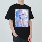 AIアートのお店ですの青い蝶と少女 Heavyweight T-Shirt