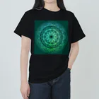 💖宇宙整体♪🌈♪こころからだチャンネル♪💖の母星回帰曼荼羅　moss green version ヘビーウェイトTシャツ