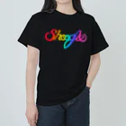 週刊少年ライジングサンズのShoogle(シューグル・週グル・週刊少年グルメ)ロゴ レインボー ヘビーウェイトTシャツ