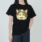 トロ箱戦隊本部の猫さんと豆大福 ヘビーウェイトTシャツ