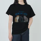 保護猫ズのおうち🏠の古着風・我が家の保護猫(水色文字) ヘビーウェイトTシャツ