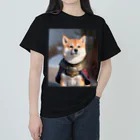 AI×Animalsの侍衣装の柴犬 ヘビーウェイトTシャツ