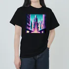 のんびりアート工房のサイバーパンク都市 ヘビーウェイトTシャツ