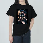 ビューティフルハードコアイラストレーション-DESIGN STOREの青いマントのブロンド魔女 Heavyweight T-Shirt