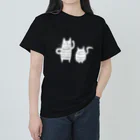 にゃーものお店のくろねこずホワイト ヘビーウェイトTシャツ