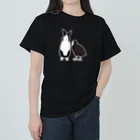 黒白部のダッチうさぎ(立)とオオバン ヘビーウェイトTシャツ