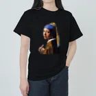 ZOO HOUSEの (真珠の耳飾りの少女) Girl with a Pearl Earring and a Middle Finger ヘビーウェイトTシャツ