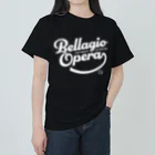 競馬おしゃれグッズ製作所のベラジオオペラ（タイポグラフィWHITE） ヘビーウェイトTシャツ