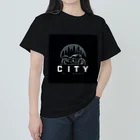 the blue seasonの都市とバイクのダークロゴデザイン ヘビーウェイトTシャツ