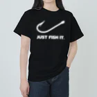 gemgemshopのJUST FISH IT (白) ヘビーウェイトTシャツ