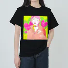 HARUKA カラフル イラスト 女の子 Tシャツのショートカット＆ハートgirl ヘビーウェイトTシャツ