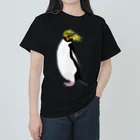 LalaHangeulの　風に吹かれるイワトビペンギンさん(文字無しバージョン ヘビーウェイトTシャツ