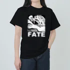 アインシュタインキャットのFATE(宿命）（白文字） ヘビーウェイトTシャツ