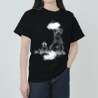 山形屋米店の白版＿クロード・モネ「日傘をさす女」 Heavyweight T-Shirt