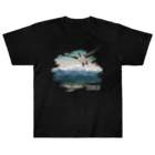 雁花工房（寄付アイテム販売中です）の栗駒山とシジュウカラガン（寄付付き） Heavyweight T-Shirt