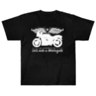 バイクは楽しいのバイクに乗ろうぜ！1（白シルエット） Heavyweight T-Shirt