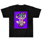 あやしいおばさん くろまめさんの○ュアアルコール（クラ○ナー）パープル Heavyweight T-Shirt