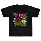 botanicalartAIのアネモネのボカニカルアートイラスト ヘビーウェイトTシャツ