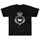 onehappinessのゴールデンレトリバー　crown heart　onehappiness　white ヘビーウェイトTシャツ