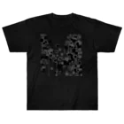 【松】黒金アートこぎん和紙和柄の003黒ミニマムアートblack ヘビーウェイトTシャツ
